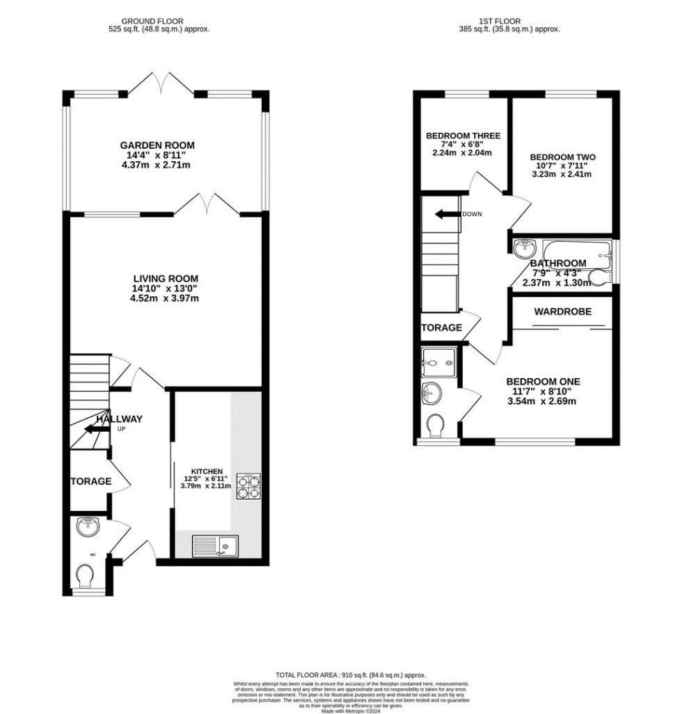 Floorplan for Fairfax Close, Caversham, Reading