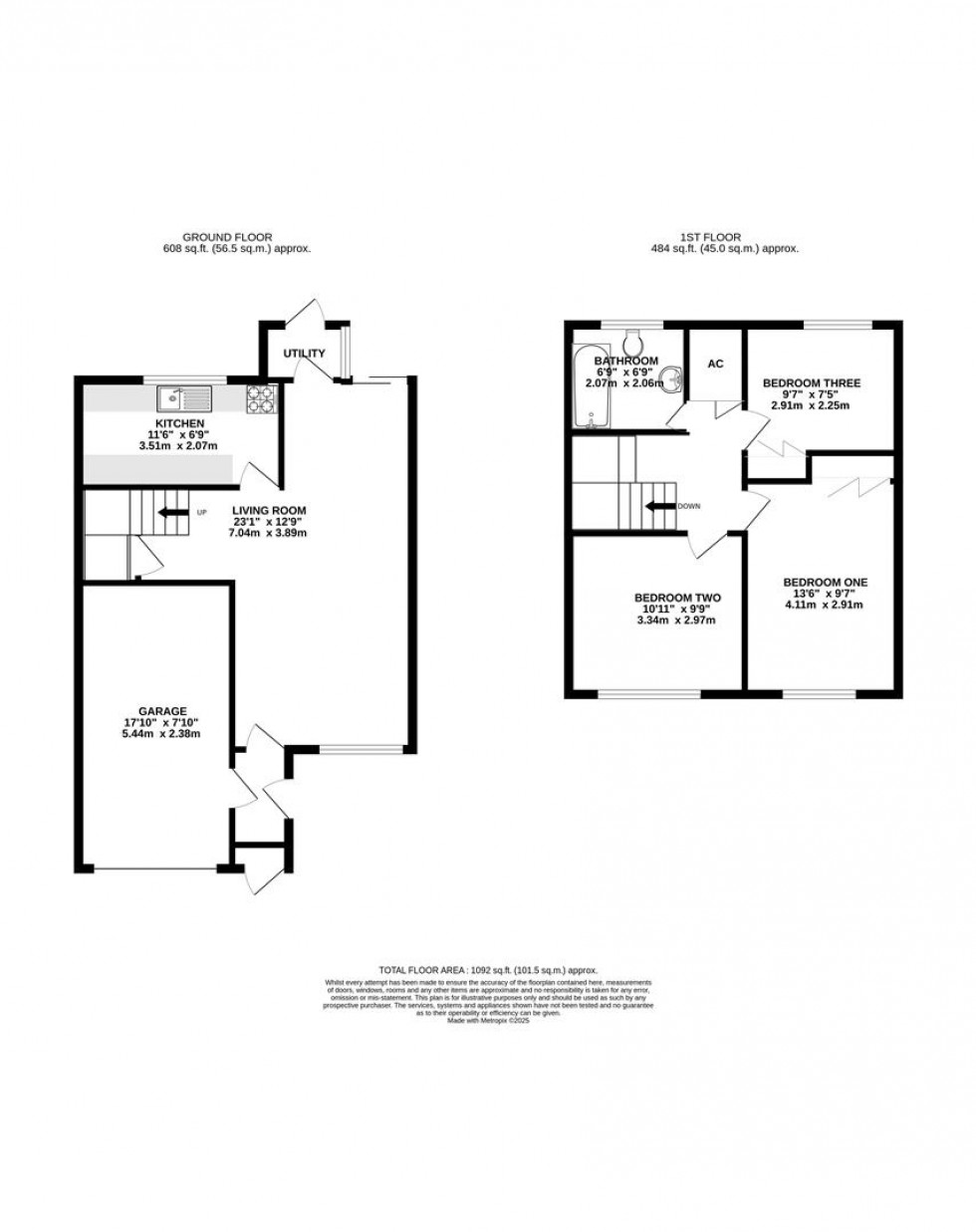 Floorplan for Blackwater Close, Caversham, Reading