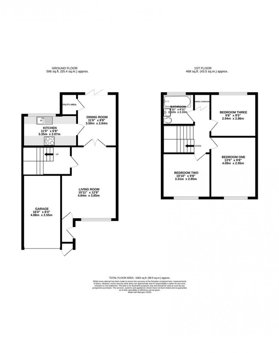 Floorplan for Carisbrooke Close, Caversham, Reading