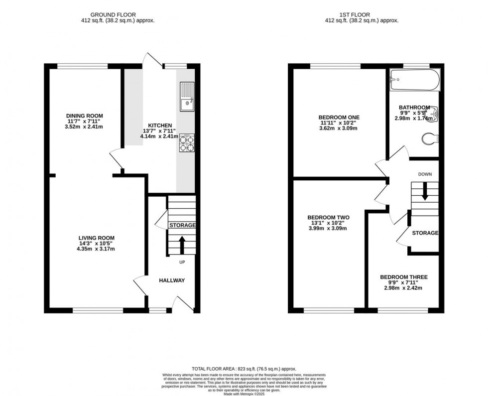 Floorplan for Langford Close, Emmer Green, Reading