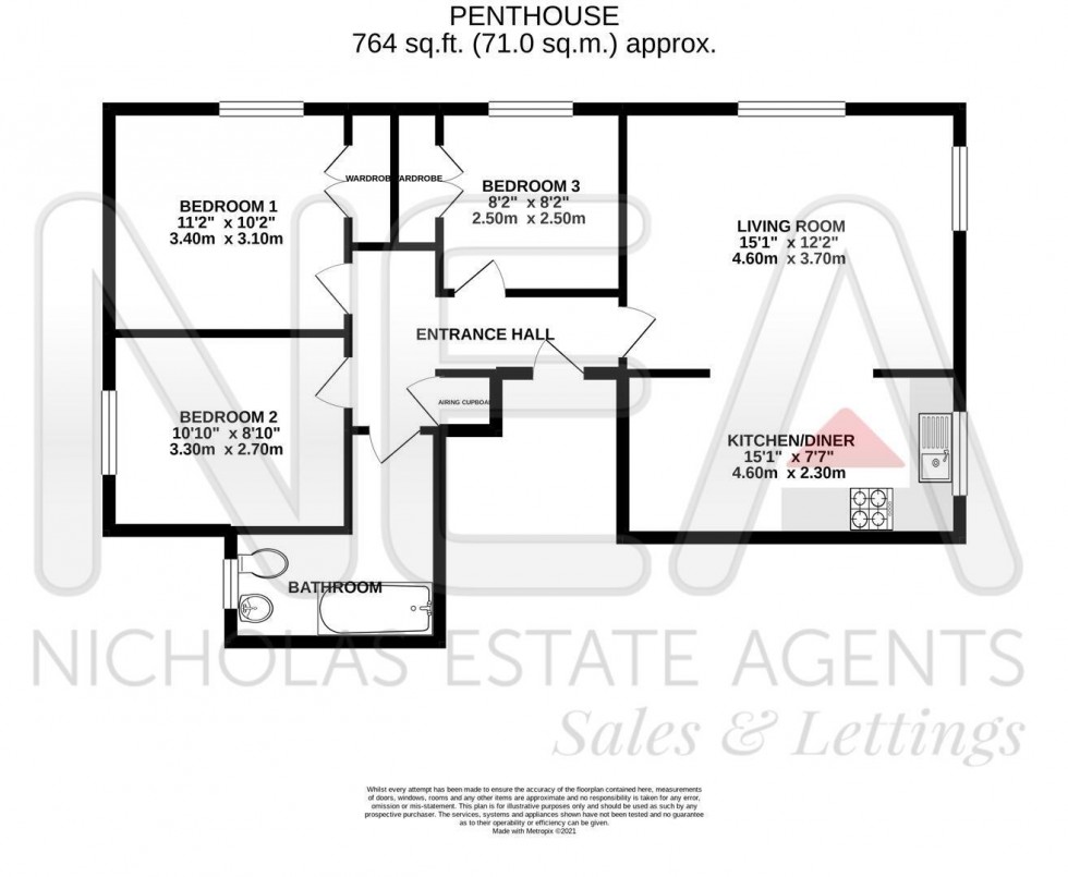 Floorplan for Notley Place, Emmer Green, Reading