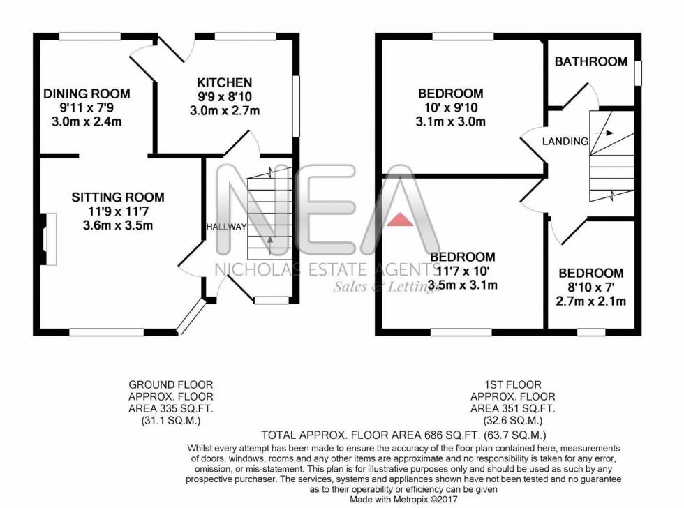 Floorplan for Sheridan Avenue, Caversham, Reading