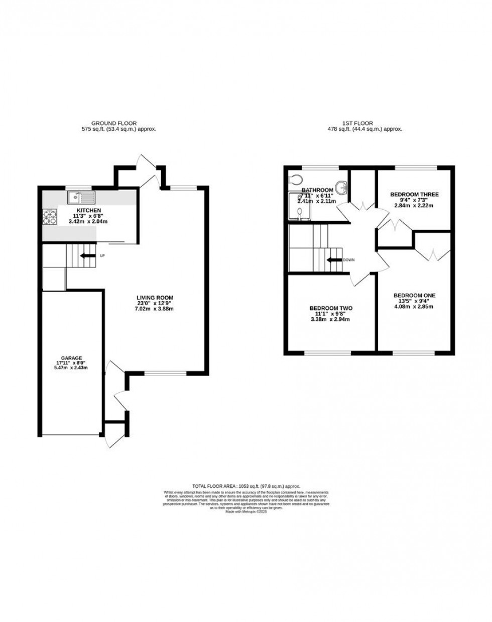 Floorplan for Lowfield Road, Caversham, Reading
