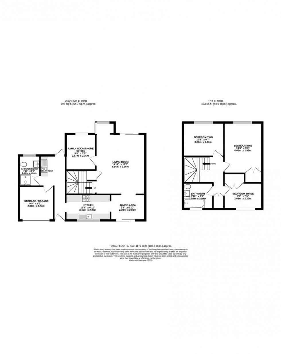 Floorplan for Abingdon Drive, Caversham, Reading