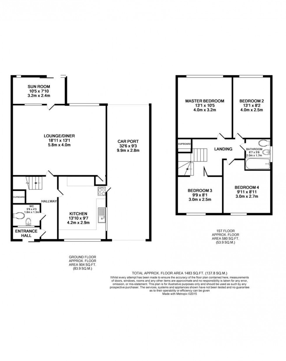 Floorplan for Venetia Close Emmer Green Berkshire