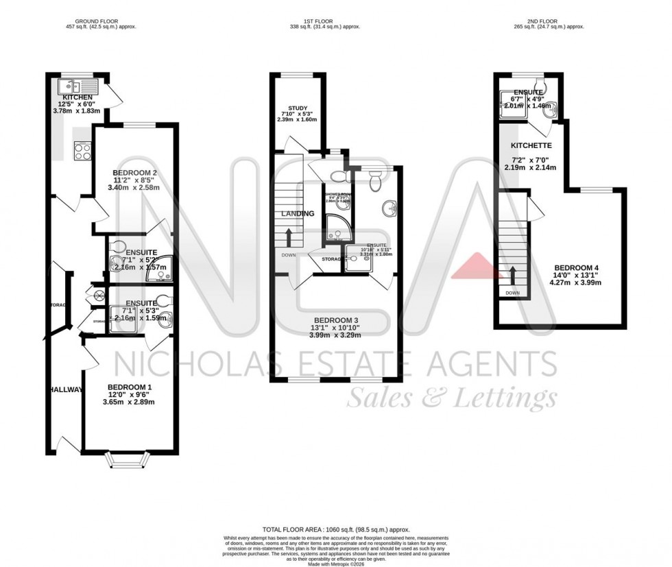 Floorplan for St. Georges Road, Reading
