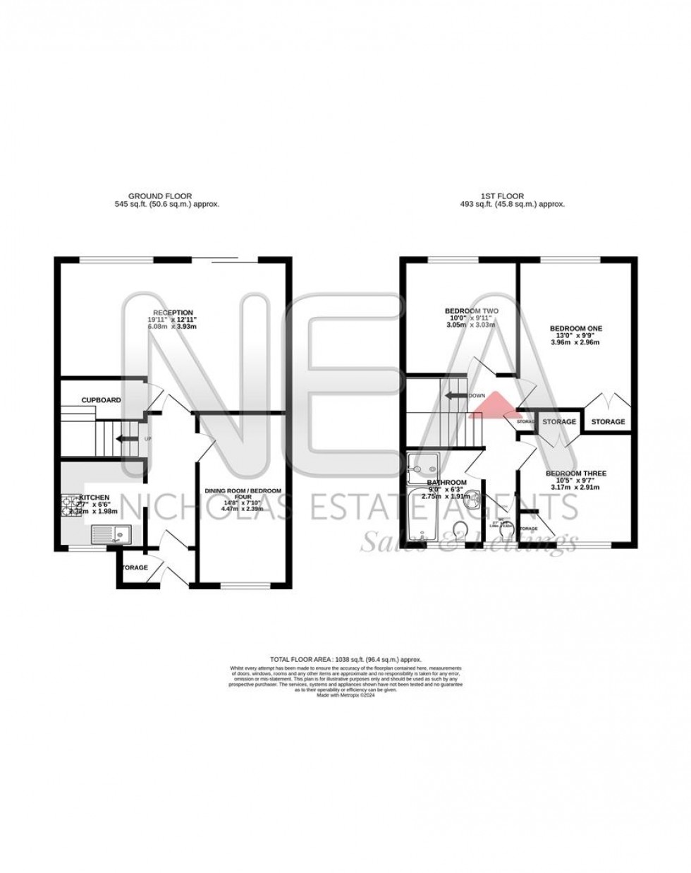 Floorplan for Quantock Avenue, Caversham Park Village, Reading
