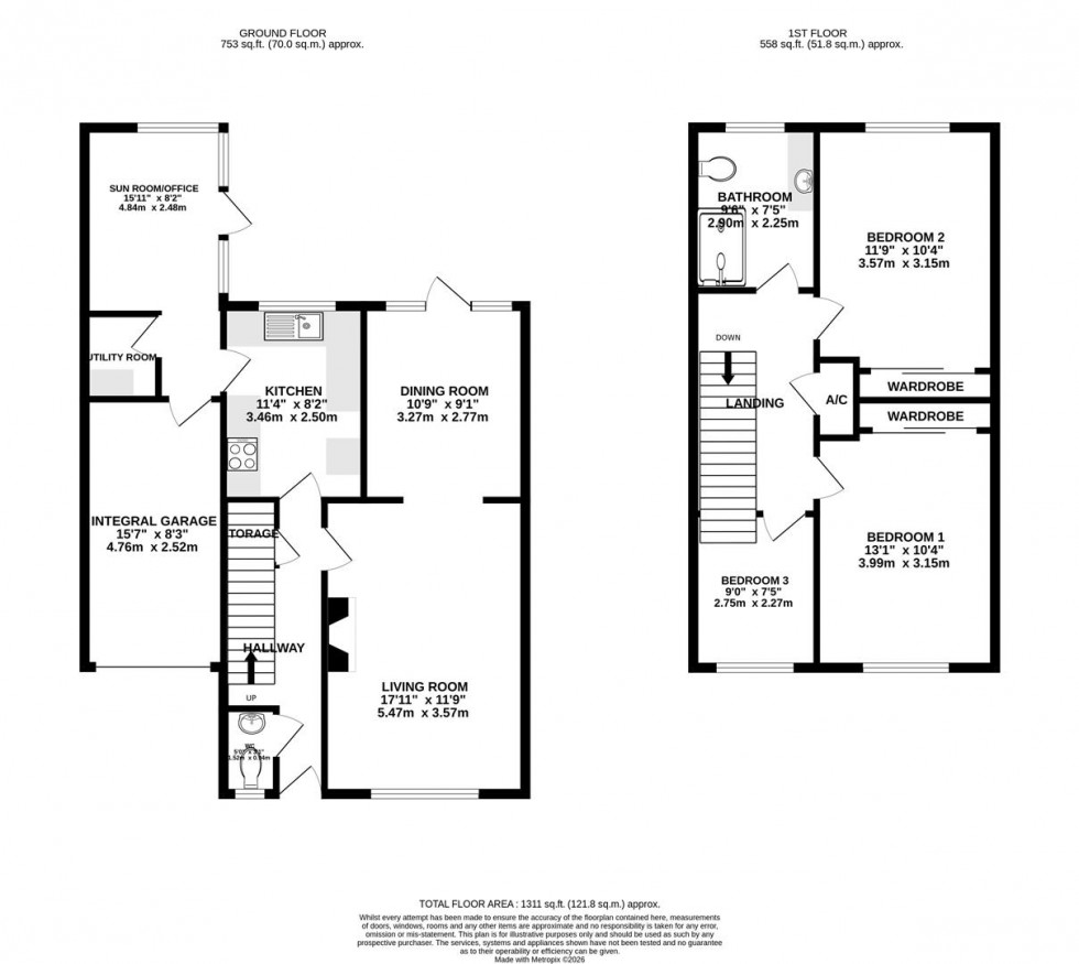 Floorplan for Copse Avenue, Caversham, Reading