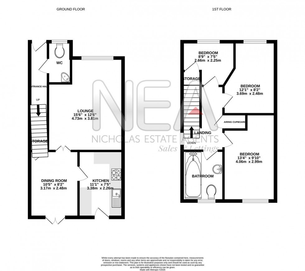 Floorplan for Clonmel Close, Caversham, Reading