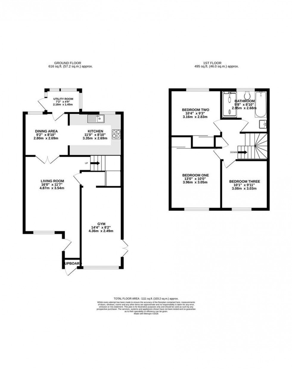 Floorplan for Stirling Close, Caversham, Reading