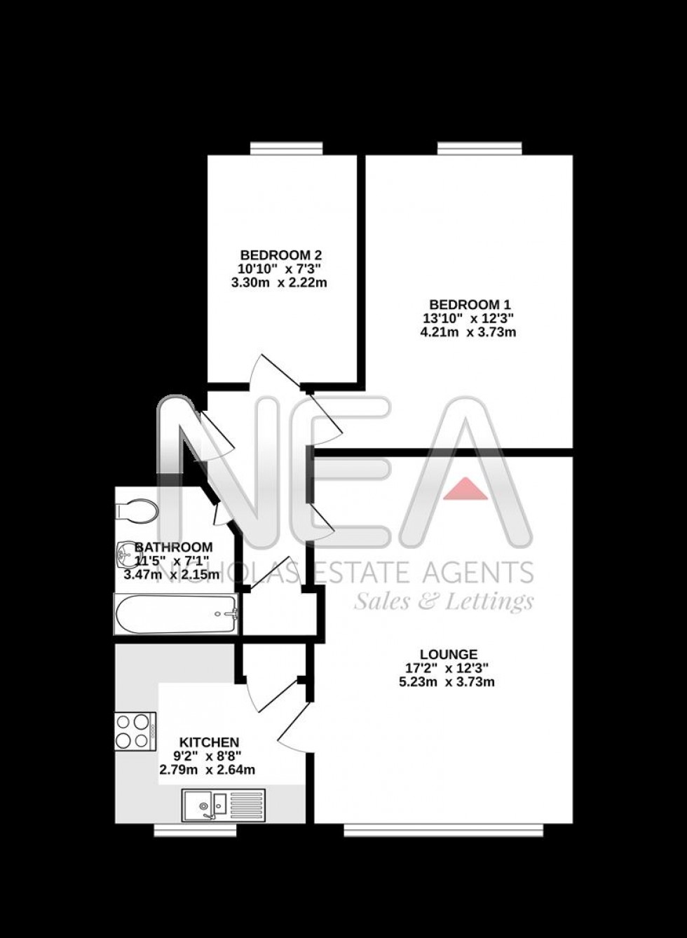 Floorplan for Josephine Court, Southcote Road, Reading