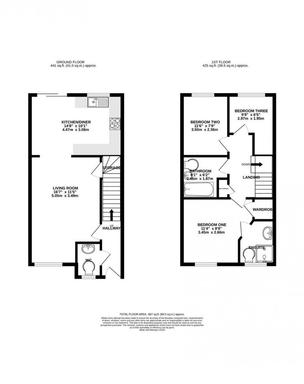 Floorplan for Dickens Close, Caversham, Reading