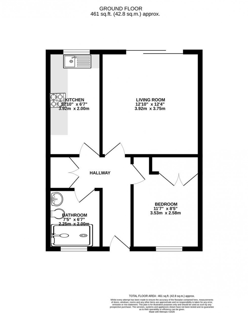 Floorplan for The Cloisters, Priest Hill, Caversham