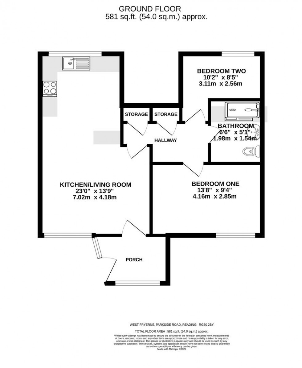 Floorplan for West Fryerne, Parkside Road, Reading