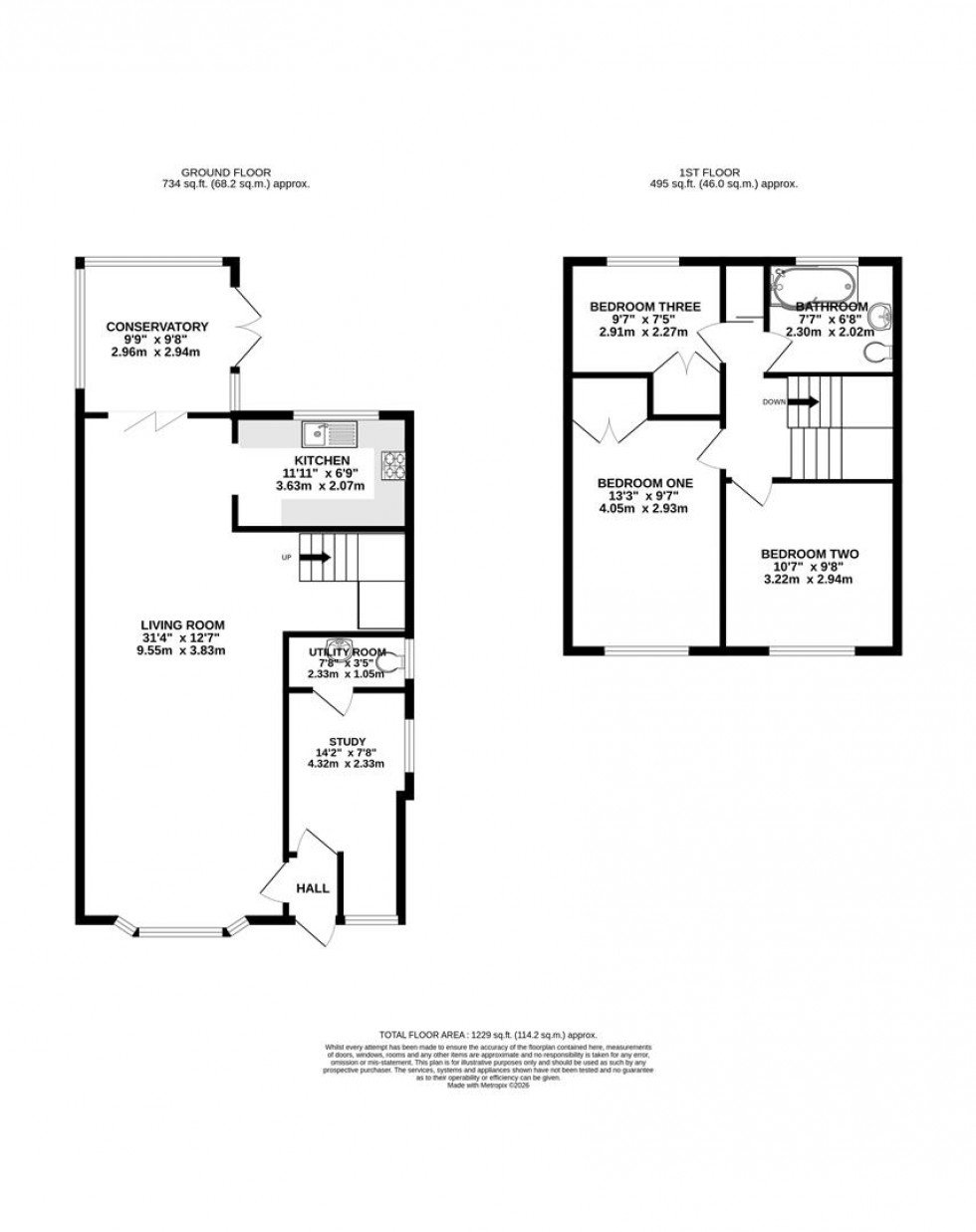 Floorplan for Highbridge Close, Caversham, Reading