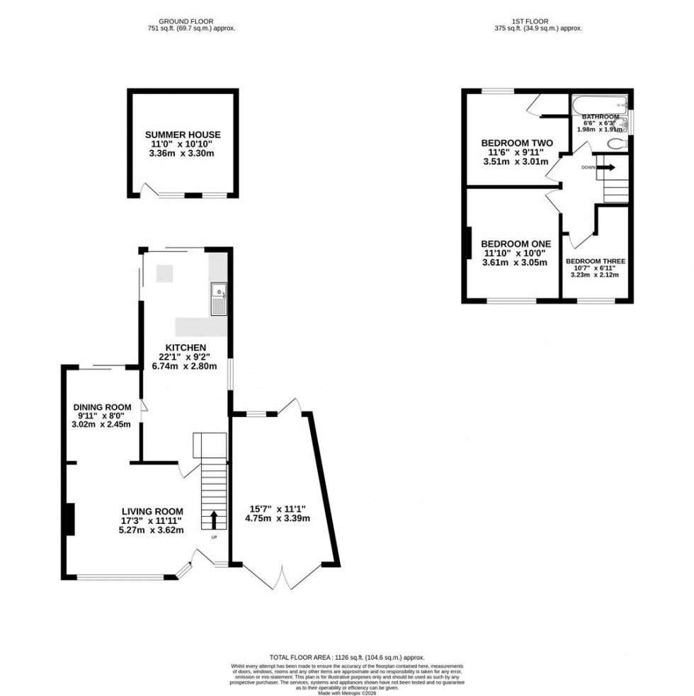Floorplan for Sheridan Avenue, Caversham, Reading