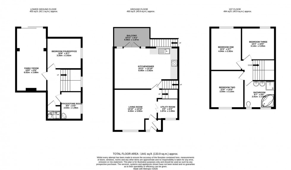 Floorplan for Galsworthy Drive, Caversham, Reading