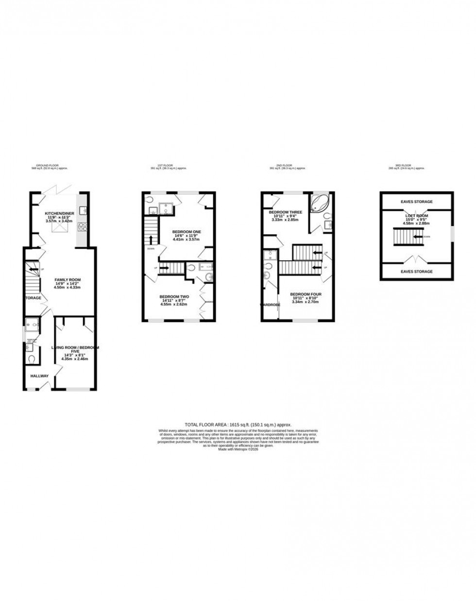 Floorplan for Knighton Close, Caversham, Reading