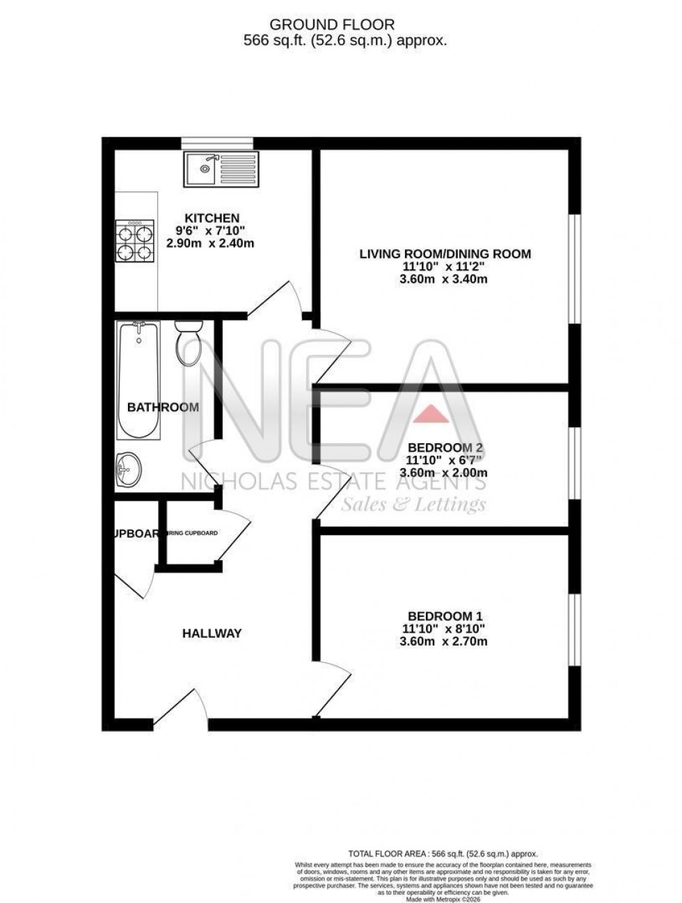 Floorplan for Warren House, St. Peters Avenue, Caversham, Reading