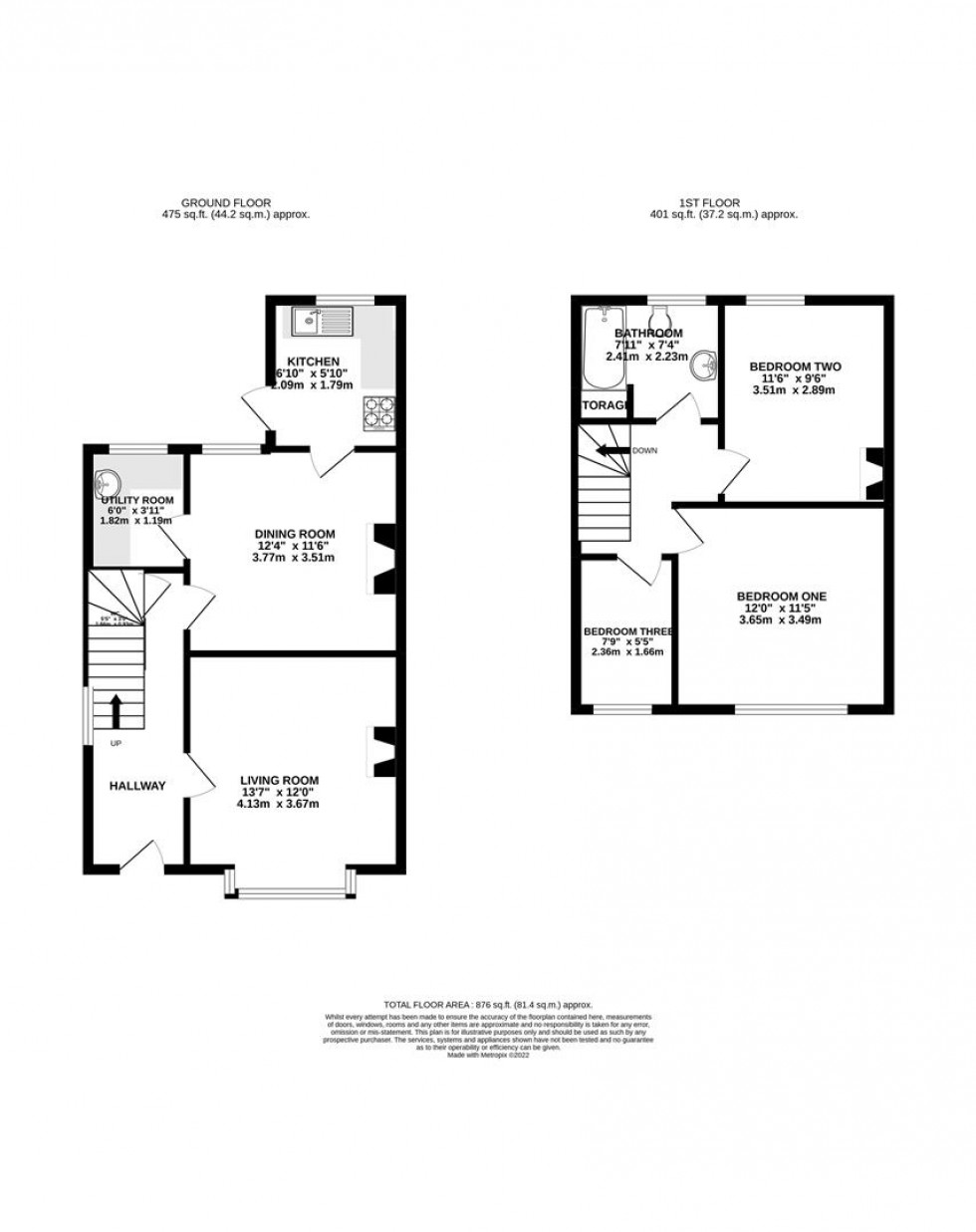 Floorplan for Chester Street, Caversham, Reading