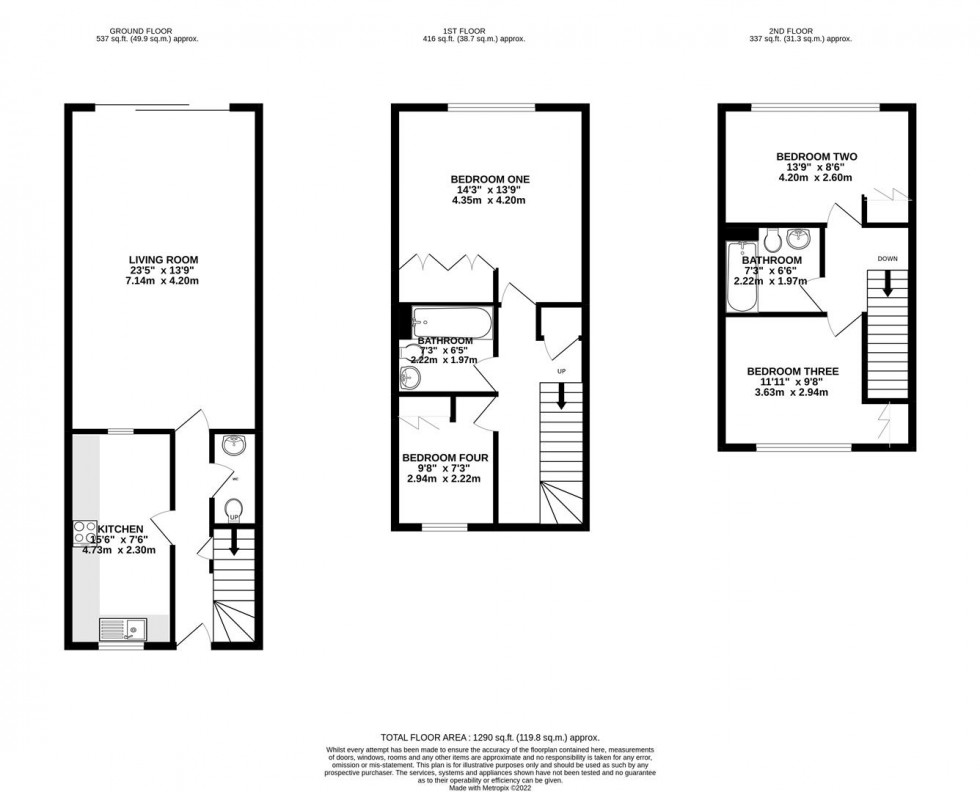 Floorplan for Cardinal Close, Caversham, Reading