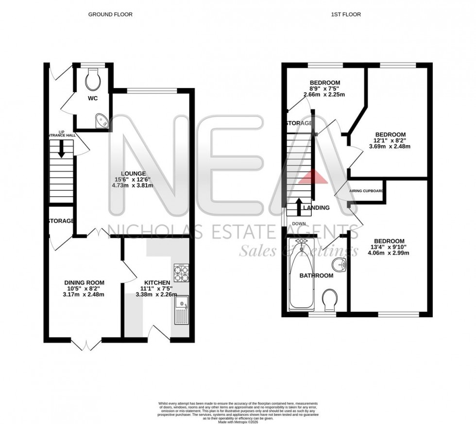 Floorplan for Clonmel Close, Caversham, Reading