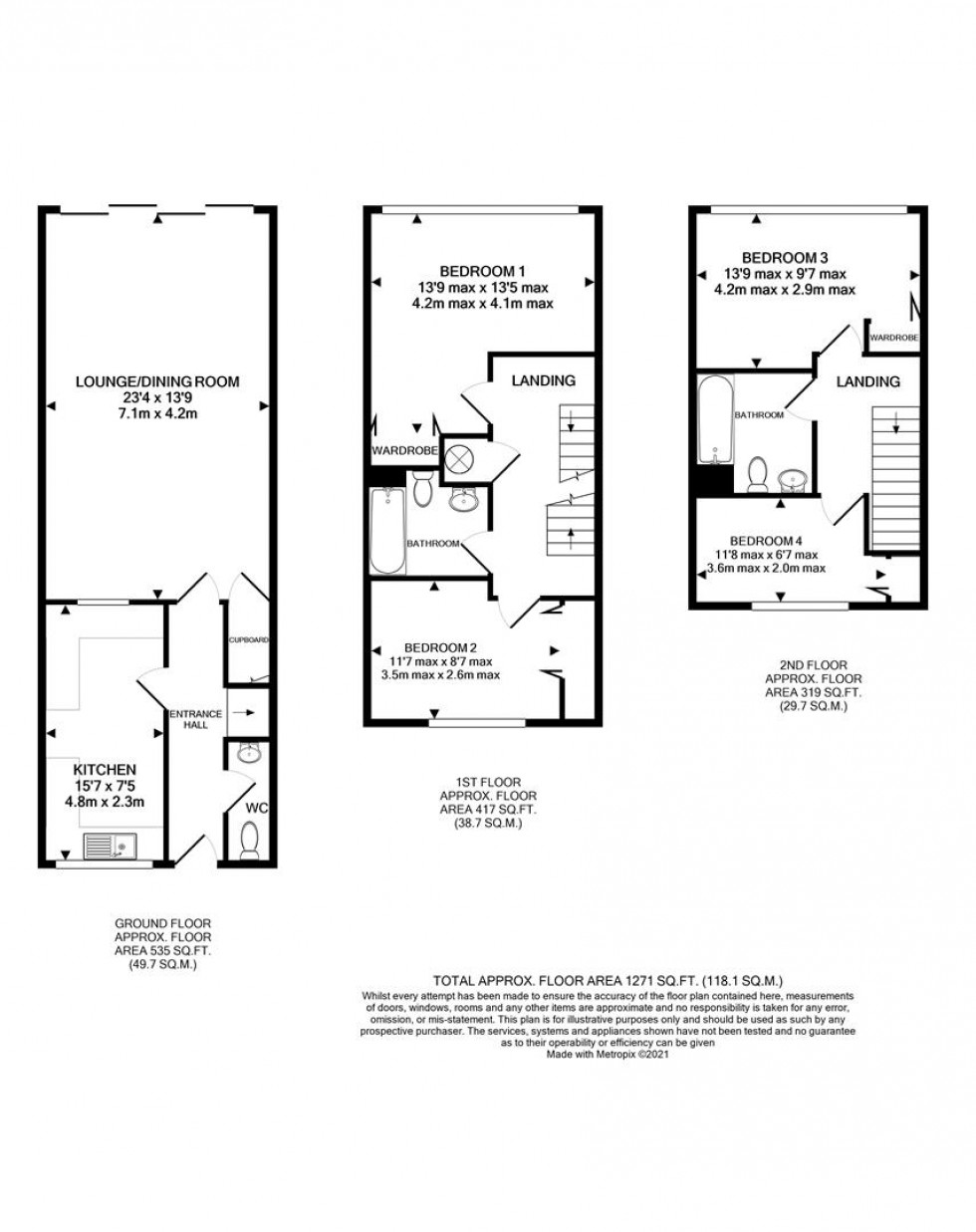 Floorplan for Cardinal Close, Caversham, Reading