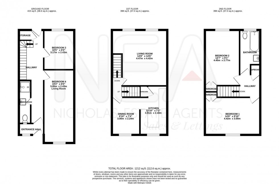 Floorplan for Knighton Close, Caversham, Reading