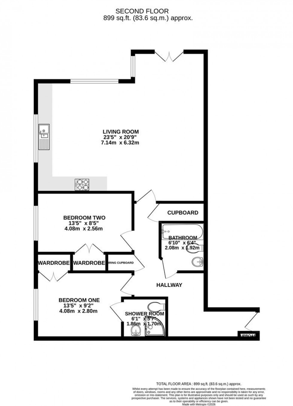 Floorplan for The Meridian, Kenavon Drive, Reading,